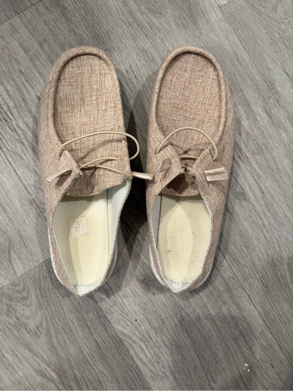 SHEIN Taupe Linen-Textured Slip-On Loafers